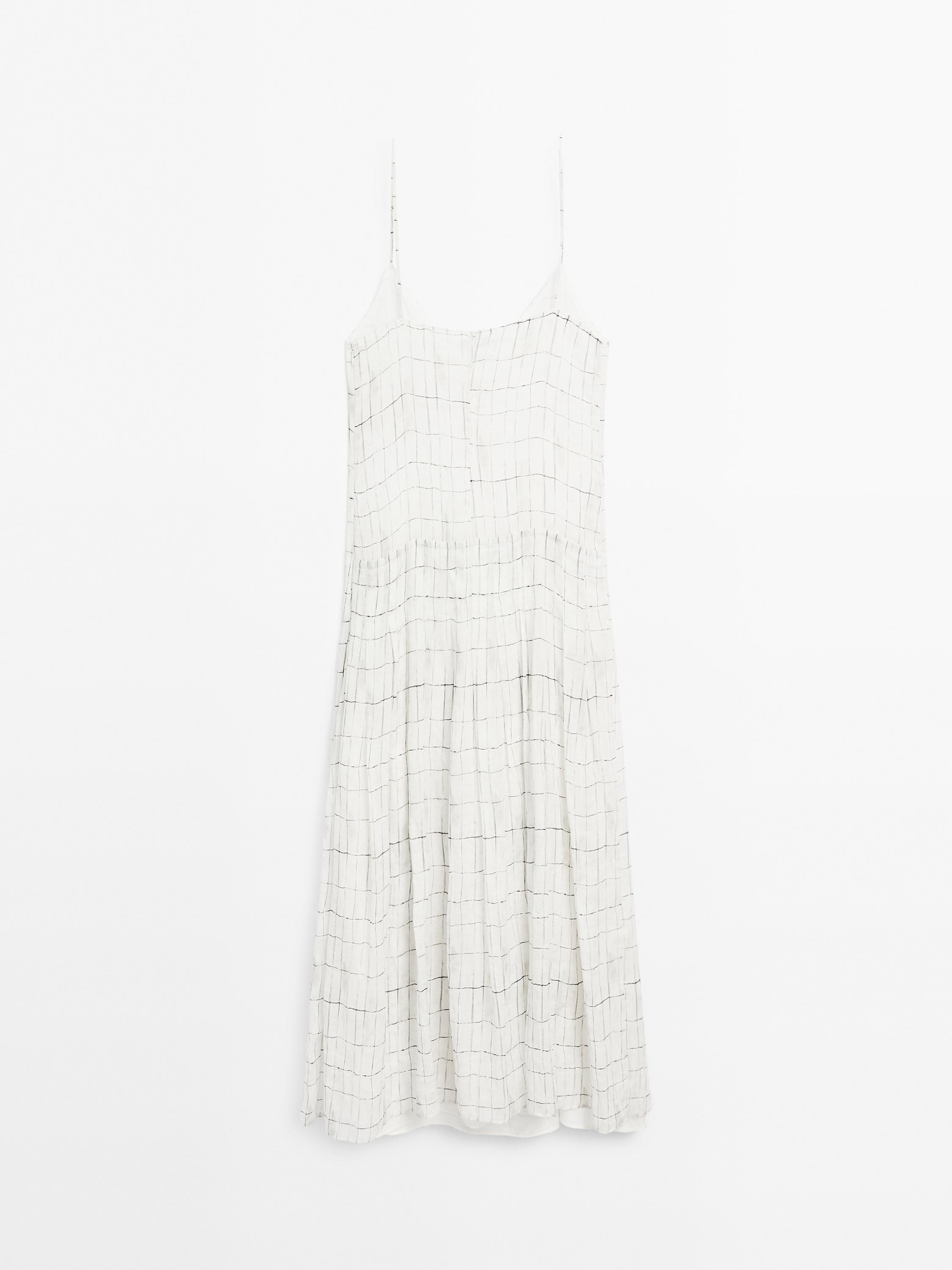 Robe midi ample à carreaux